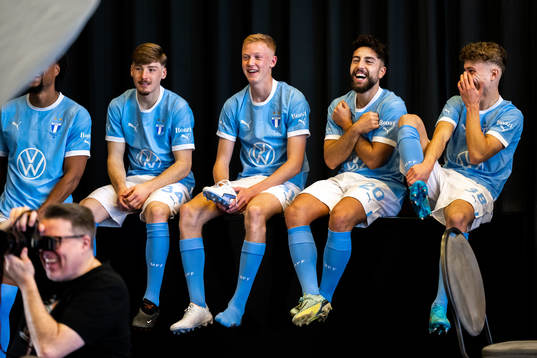 Malmö FFs Hugo Larsson, Moustafa Zeidan och Hugo Bolin