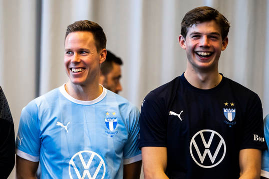 Malmö FFs Niklas Moisander och målvakt Melker Ellborg