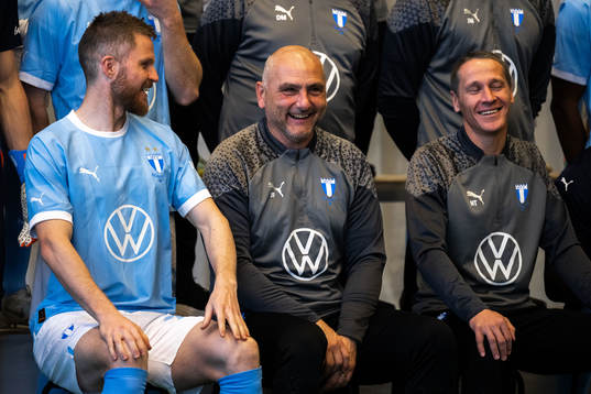 Malmö FFs Lasse Nielsen, målvaktstränare Jonnie Fedel