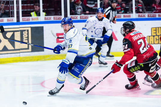 Leksands Anton Lindholm och Malmö Redhawks Anton Wahlberg