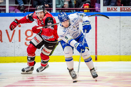 Leksands Patrik Zackrisson mot Malmö Redhawks Marcus