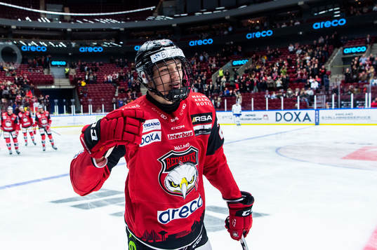 Malmö Redhawks Anton Wahlberg jublar