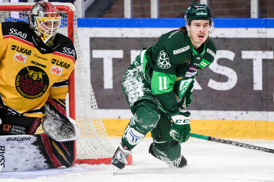 Luleås målvakt Matteus Ward och Färjestads Joakim Nygård