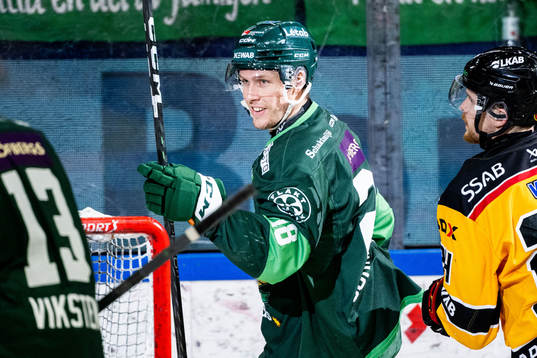 Färjestads Mattias Göransson jublar
