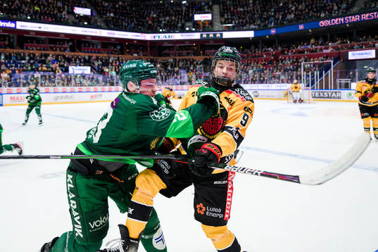 Färjestads Ville Pokka och Luleås Isac Hedqvist