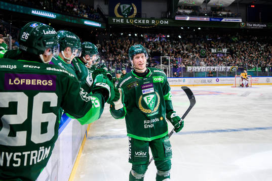 Färjestads Mattias Göransson jublar