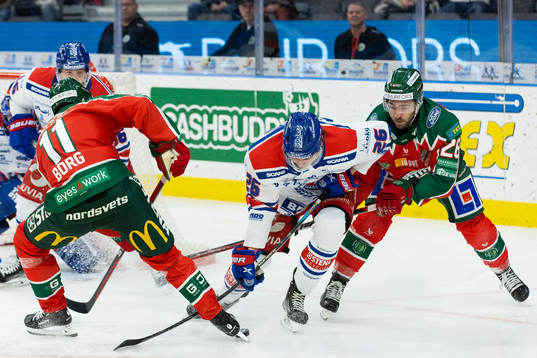 Frölundas Erik Borg och Anthony Greco mot Oskarshamns