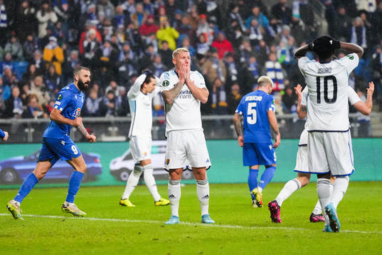 Victor Edvardsen of Djurgården looks dejected