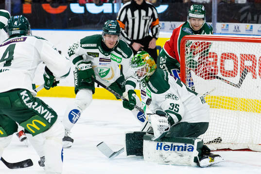 Färjestads målvakt Dennis Hildeby