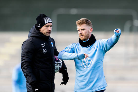 Tränare Henrik Rydström och Anders Christiansen