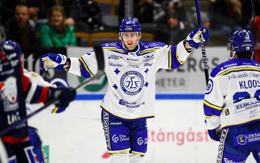 Leksands Mikael Ruohomaa jublar