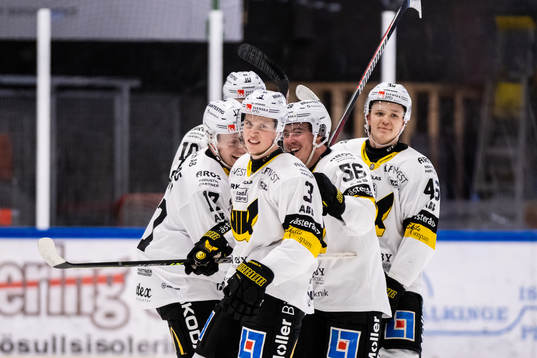 Västerås Ludvig Östman jublar med lagkamrater