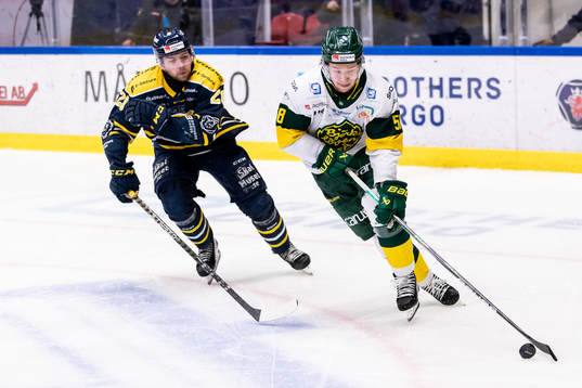 Södertäljes Emil Alba och Björklövens Kim Johansson