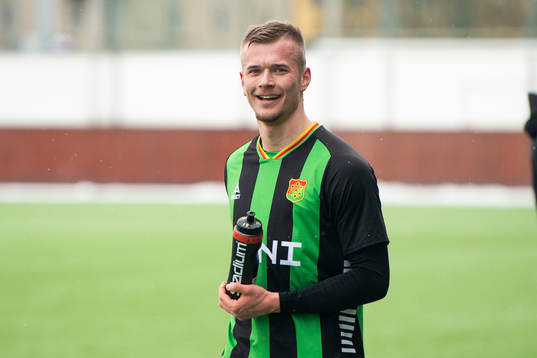 GAIS målskytt Alexander Ahl Holmström jublar