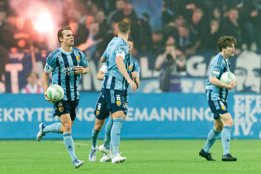 Djurgårdens Elias Andersson jublar