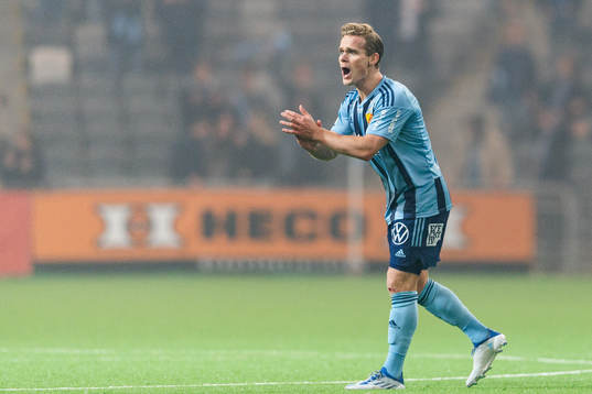 Djurgårdens Hampus Finndell jublar