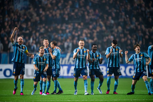 Djurgårdens spelare jublar