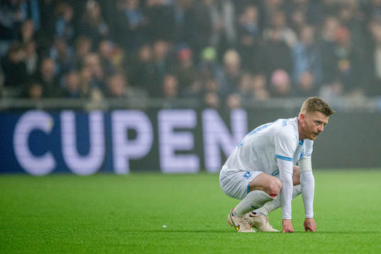 Malmö FFs Anders Christiansen har ont