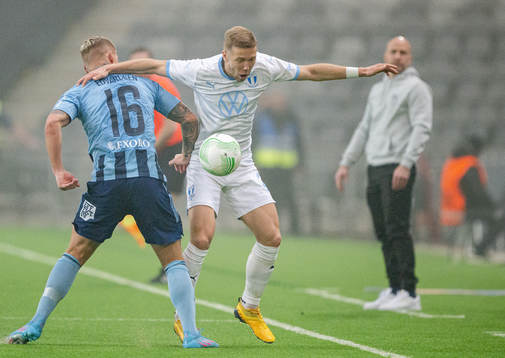 Djurgårdens Victor Edvardsen och Malmö FFs Anton