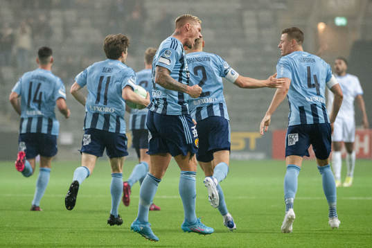 Djurgårdens Victor Edvardsen jublar