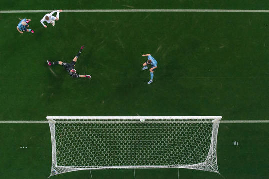 Malmö FFs Anders Christiansen gör 0-1 på Djurgårdens