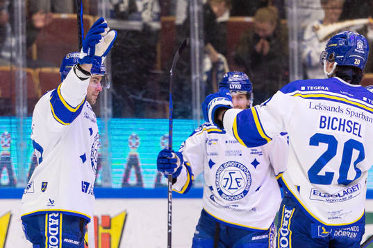 Leksands Mikael Ruohomaa jublar
