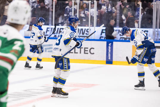 Leksands Mikael Ruohomaa och Leksands Carter Ashton deppar