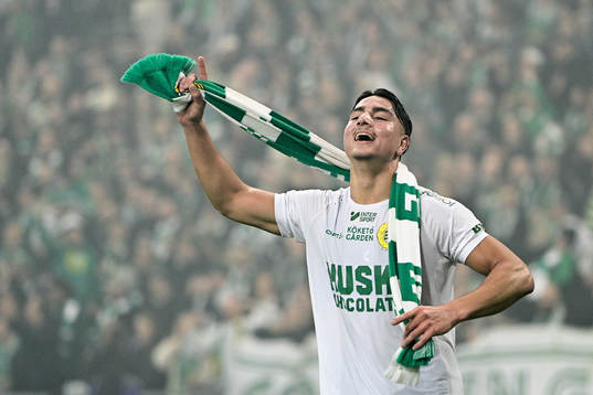 Hammarbys Jusef Erabi jublar