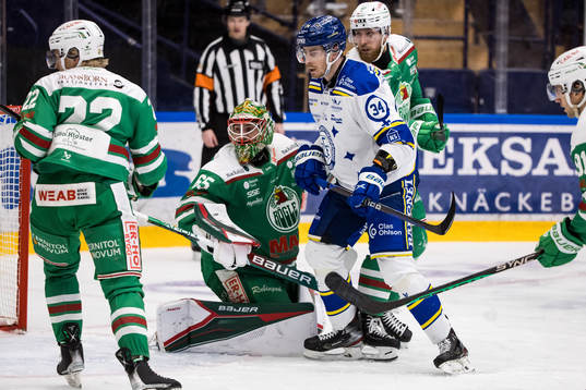 Leksands Peter Cehlarik och Rögles målvakt Christoffer