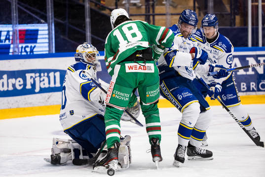 Leksands målvakt Mantas Armalis och Leksands Jonas Ahnelöv