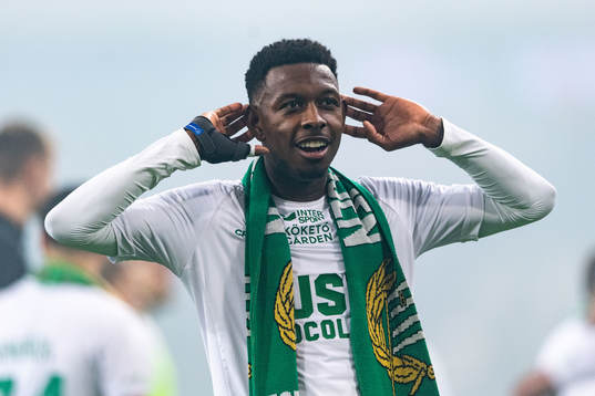 Hammarbys Shaquille Pinas jublar
