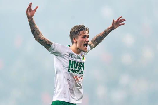 Hammarbys Fredrik Hammar jublar