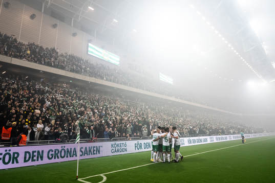 Hammarbys spelare jublar