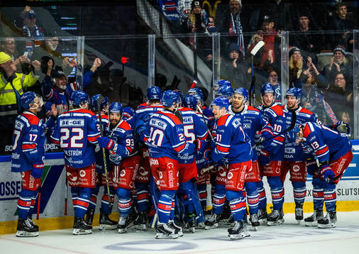 Oskarshamns spelare jublar