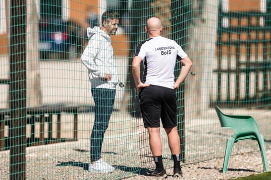Pontus Farnerud och tränare Billy Magnusson