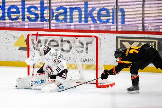 Malmö Redhawks målvakt Adam Werner och Brynäs Hannes