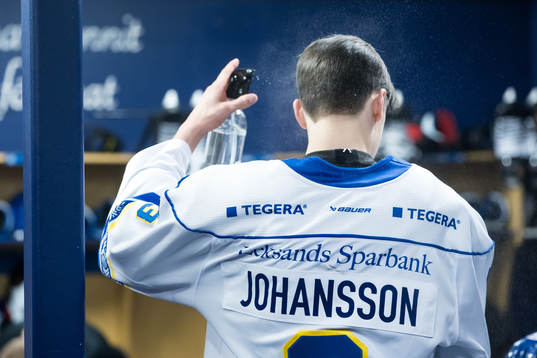 Leksands Anton Johansson innan åttondelsfinal tre i SHL