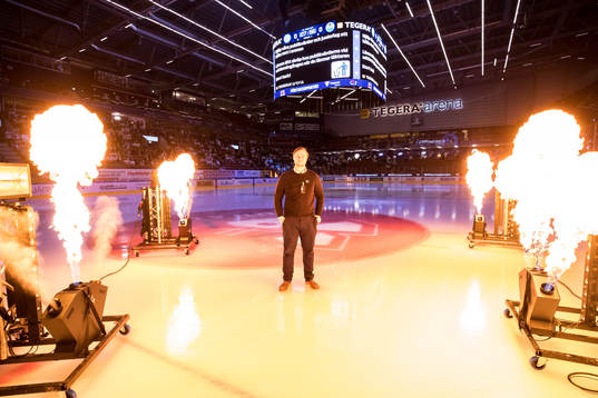 Leksands Fredrik Eklund innan åttondelsfinal tre i SHL