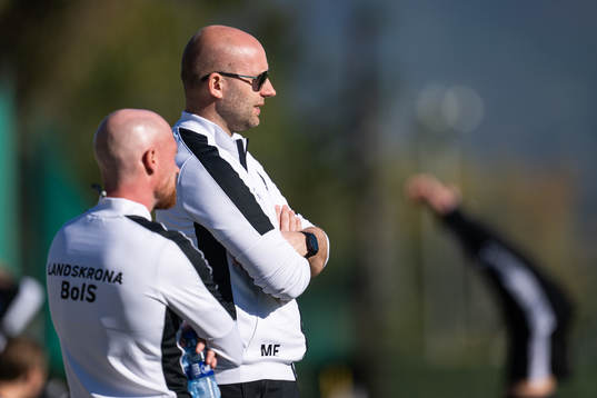 assisterande tränare Max Mölder och klubbchef Michel
