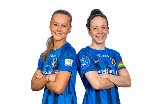 Selma Pettersen and Melissa Bjånesøy of Stabæk pose for