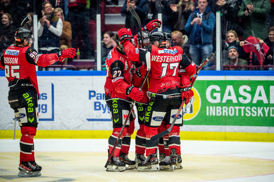 Malmö Redhawks spelare jublar