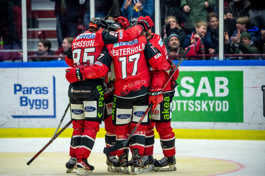 Malmö Redhawks spelare jublar