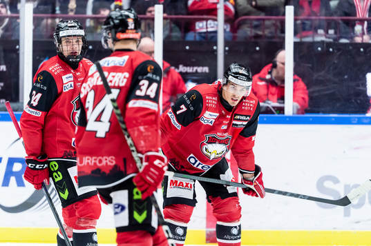 Malmö Redhawks Anton Wahlberg och Oliver Lauridsen deppar