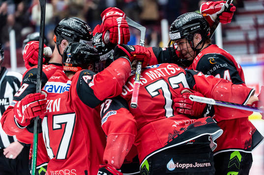 Malmö Redhawks spelare jublar