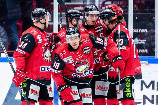 Malmö Redhawks Marcus Sylvegård jublar