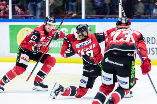 Malmö Redhawks Fredrik Händemark och Marcus Sylvegård