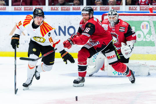 Brynäs Nick Olesen och Malmö Redhawks Matias Lassen