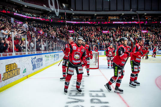 Malmö Redhawks spelare jublar