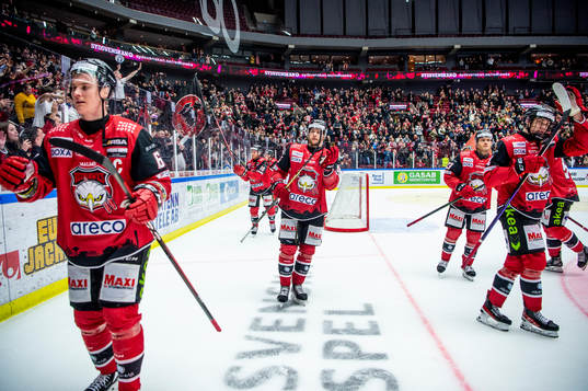 Malmö Redhawks spelare jublar