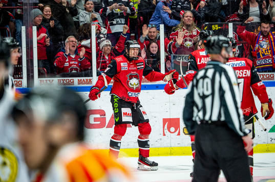 Malmö Redhawks Anton Wahlberg jublar